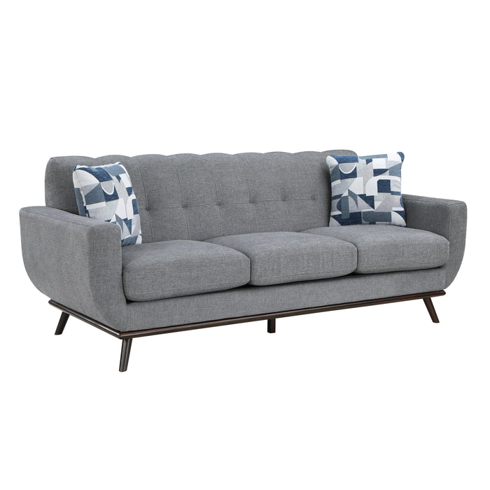 Everton 2pc Set: Sofa, Love in Gray/Walnut - 8341GY*2RV