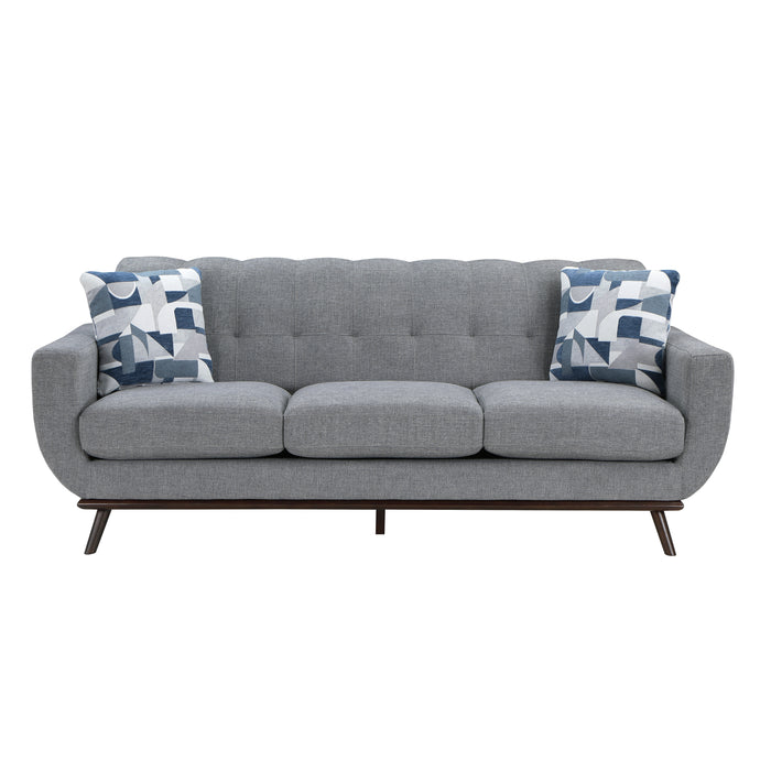 Everton 2pc Set: Sofa, Love in Gray/Walnut - 8341GY*2RV