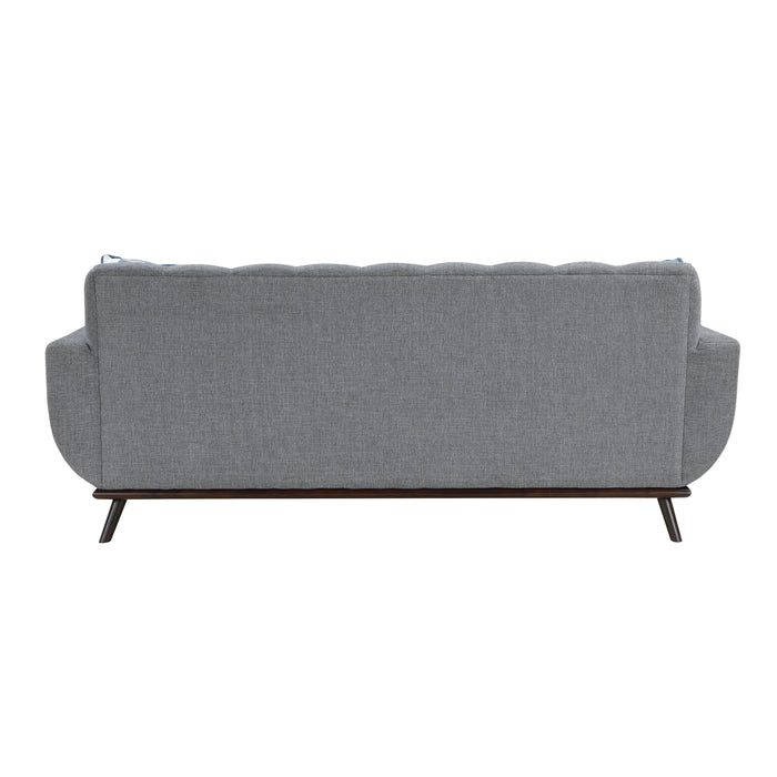 Everton 2pc Set: Sofa, Love in Gray/Walnut - 8341GY*2RV