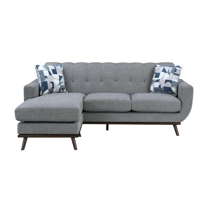 Everton Reversible Sofa Chaise in Gray/Walnut - 8341GY-3SCRV