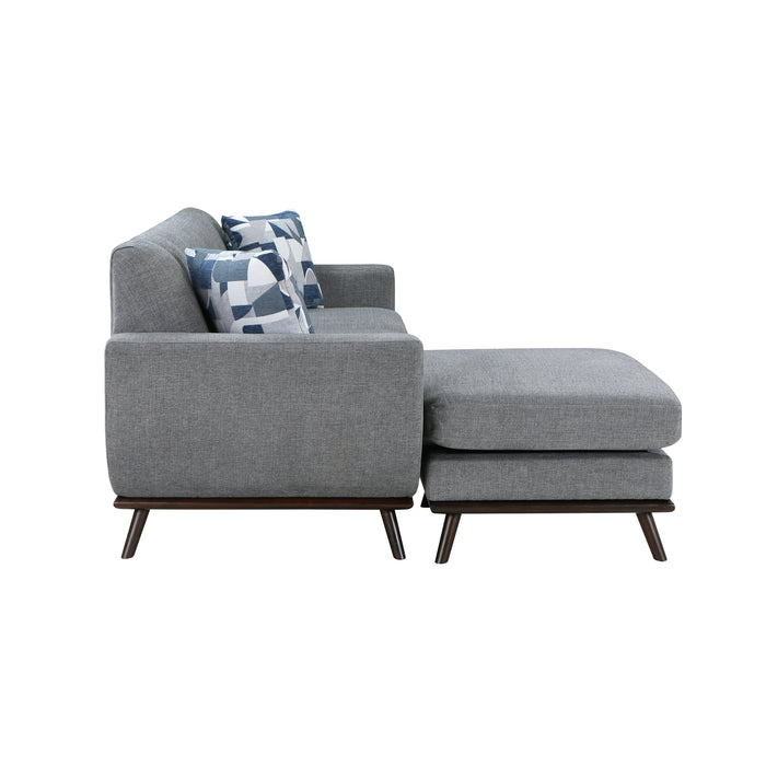 Everton Reversible Sofa Chaise in Gray/Walnut - 8341GY-3SCRV