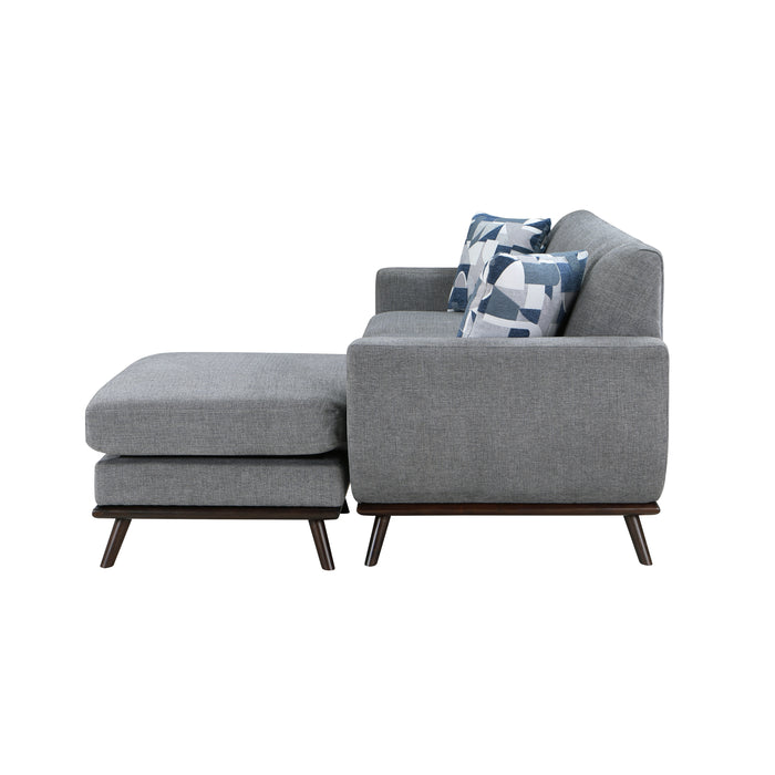 Everton Reversible Sofa Chaise in Gray/Walnut - 8341GY-3SCRV