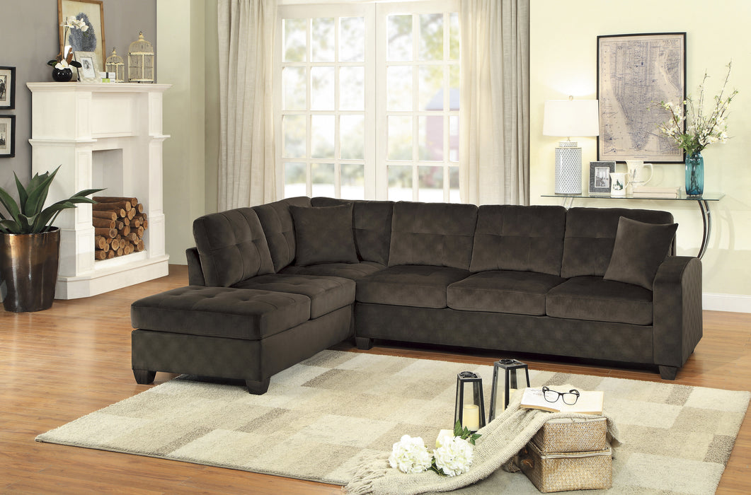 Emilio 2-Piece Reversible Sectional with Chaise in Brown - 8367CH*