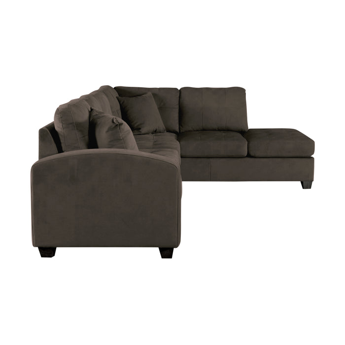 Emilio 2-Piece Reversible Sectional with Chaise in Brown - 8367CH*