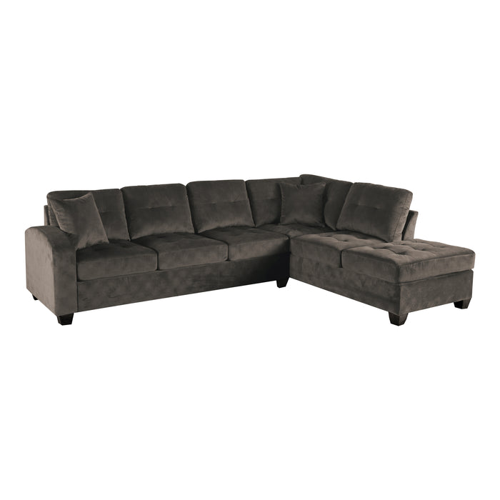 Emilio 3-Piece Reversible Sectional with Ottoman in Brown - 8367CH*3