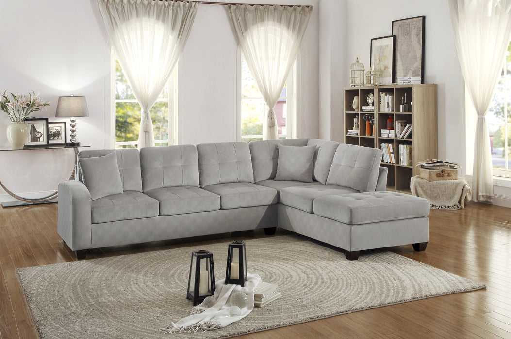 Emilio 2-Piece Reversible Sectional with Chaise in Taupe - 8367TP*