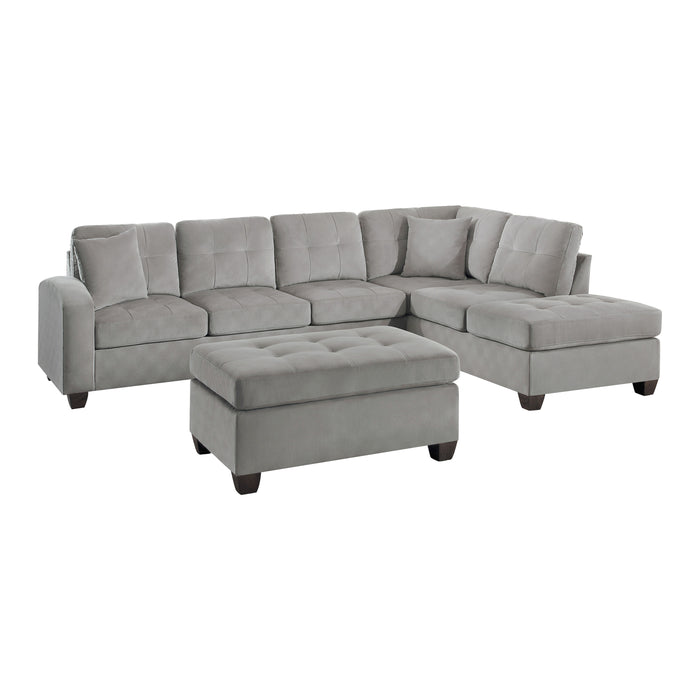 Emilio 3-Piece Reversible Sectional with Ottoman in Taupe - 8367TP*3 image