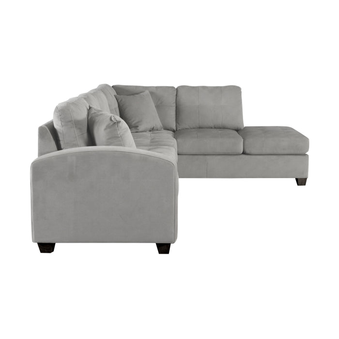 Emilio 3-Piece Reversible Sectional with Ottoman in Taupe - 8367TP*3