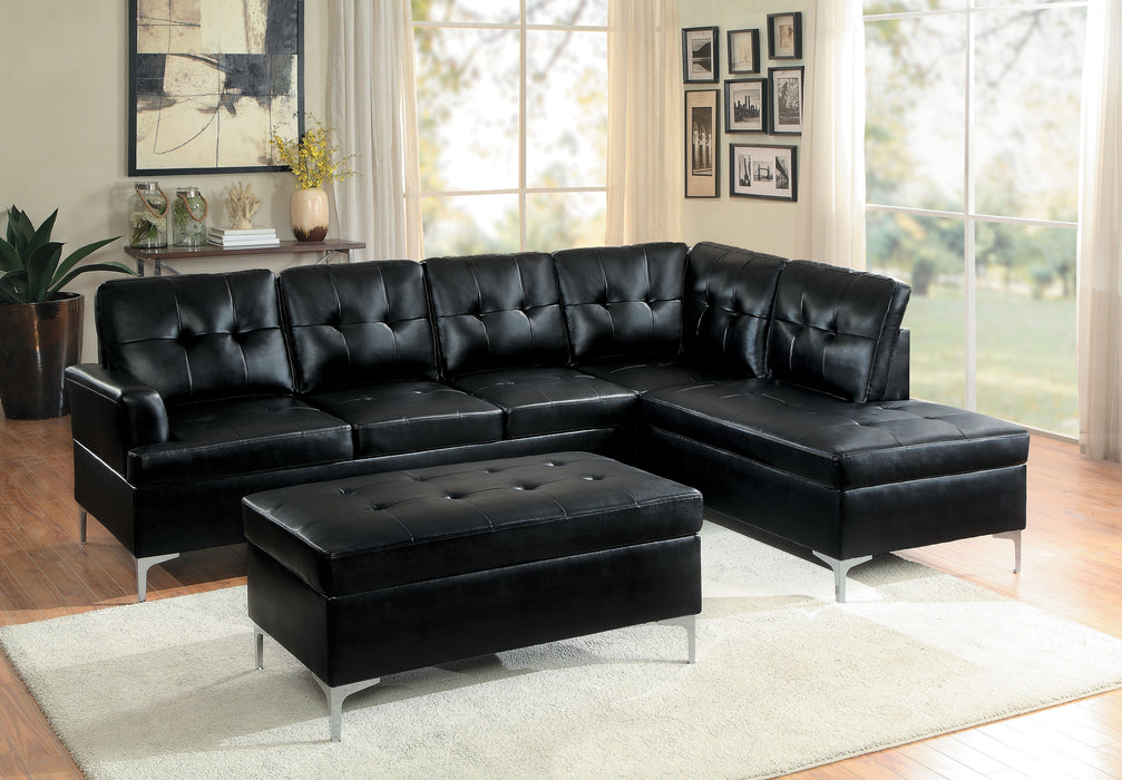 Barrington Ottoman in Black - 8378BLK-4