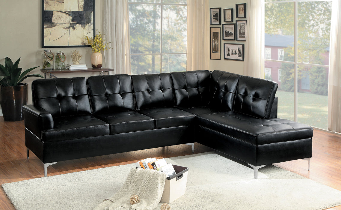 Barrington 2-Piece Sectional with Right Chaise in Black - 8378BLK*