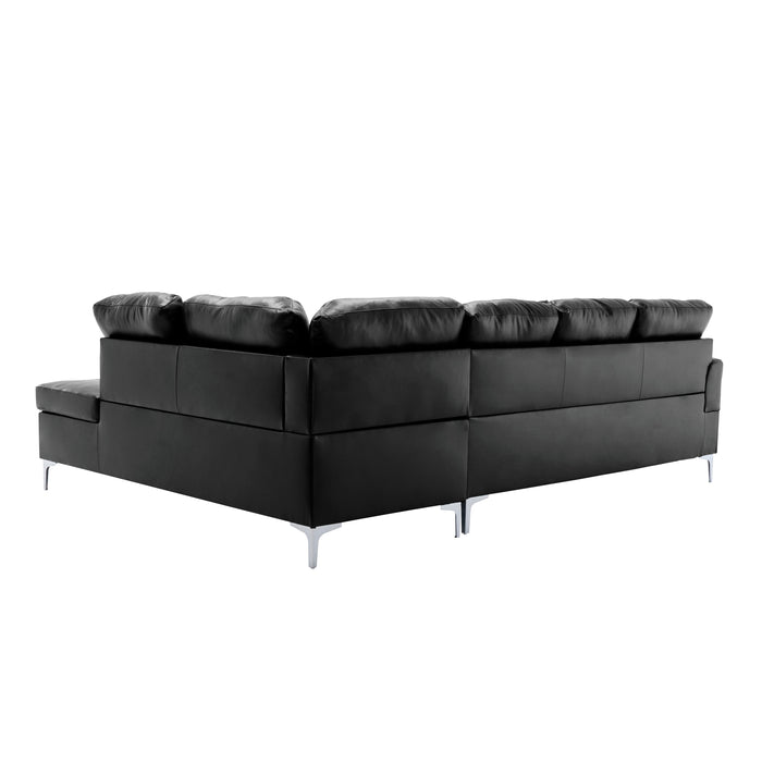 Barrington 3-Piece Sectional with Right Chaise and Ottoman in Black - 8378BLK*3