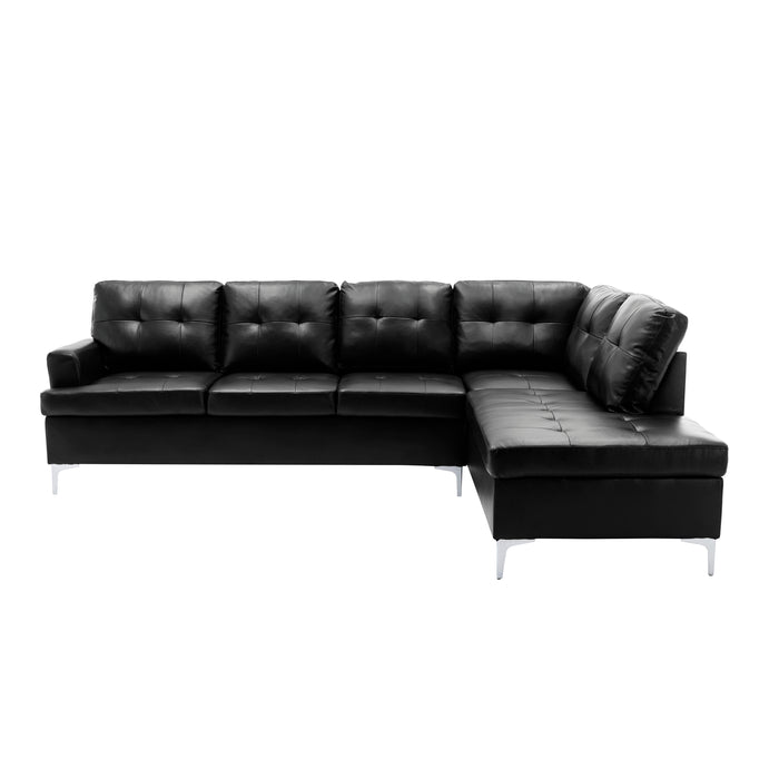 Barrington 3-Piece Sectional with Right Chaise and Ottoman in Black - 8378BLK*3