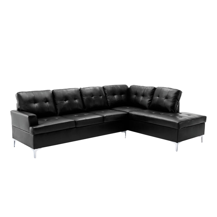 Barrington 3-Piece Sectional with Right Chaise and Ottoman in Black - 8378BLK*3