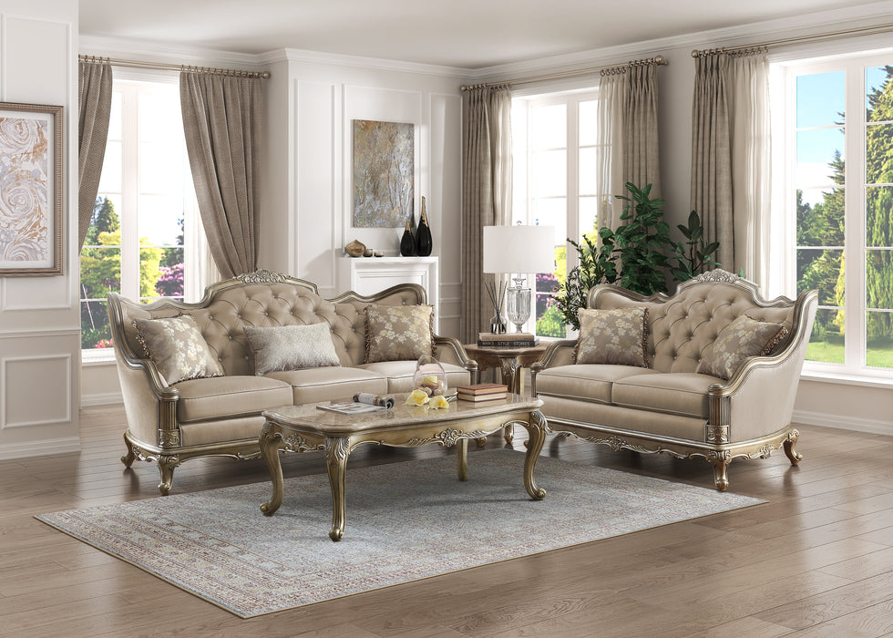 Florentina Loveseat in Other/Metallic Accent - Traditional - 8412-2