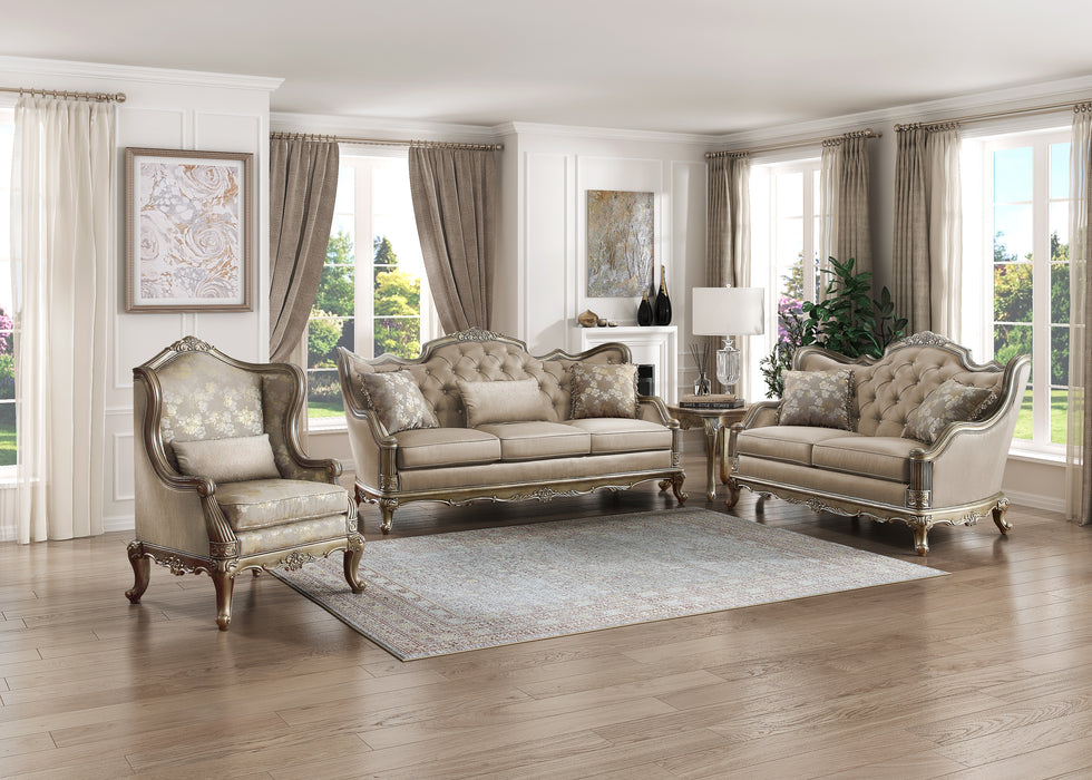 Florentina Sofa in Metallic Accent - Traditional/Other - 8412-3