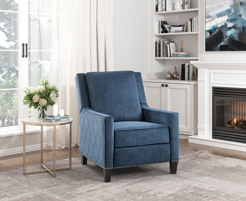 Banks Push Back Reclining Chair in Blue - 8505BU-1