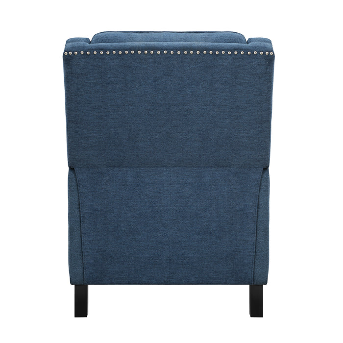 Banks Push Back Reclining Chair in Blue - 8505BU-1