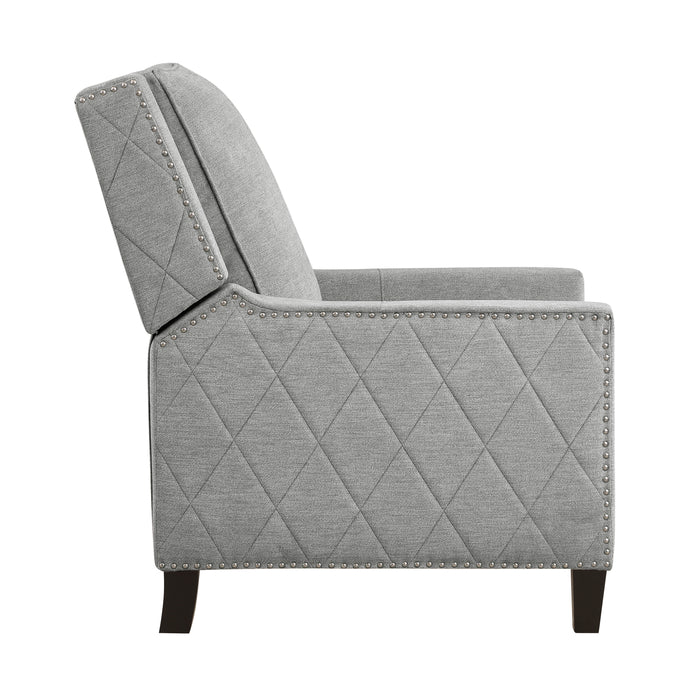 Banks Push Back Reclining Chair in Gray - 8505GY-1