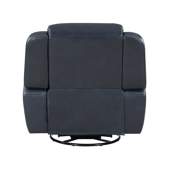 Littleton Swivel Glider Reclining Chair in Blue - 8516BU-1