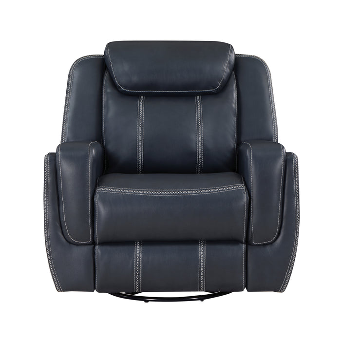 Littleton Swivel Glider Reclining Chair in Blue - 8516BU-1 image