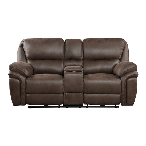 Proctor Power Double Reclining Loveseat with Center Console in Brown - 8517BRW-2PW image