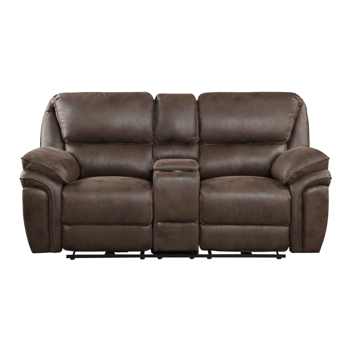 Proctor Power Double Reclining Loveseat with Center Console in Brown - 8517BRW-2PW image