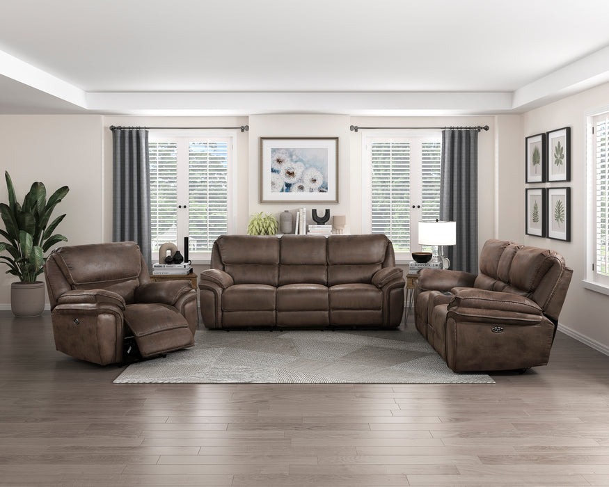 Proctor Power Double Reclining Sofa in Brown - 8517BRW-3PW