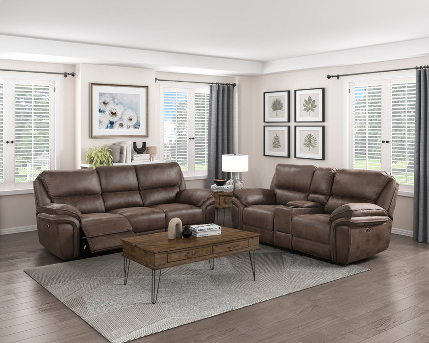 Proctor Double Reclining Sofa in Brown - 8517BRW-3