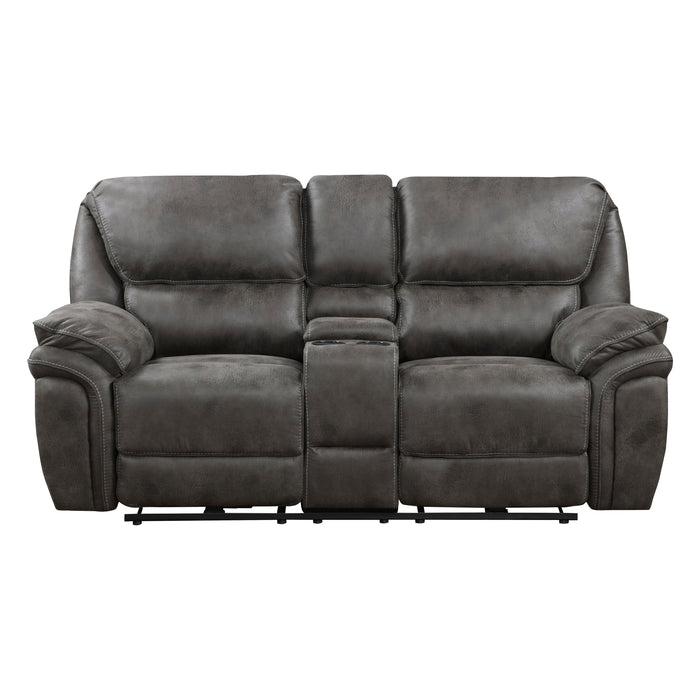 Proctor Power Double Reclining Loveseat with Center Console in Gray - 8517GRY-2PW image