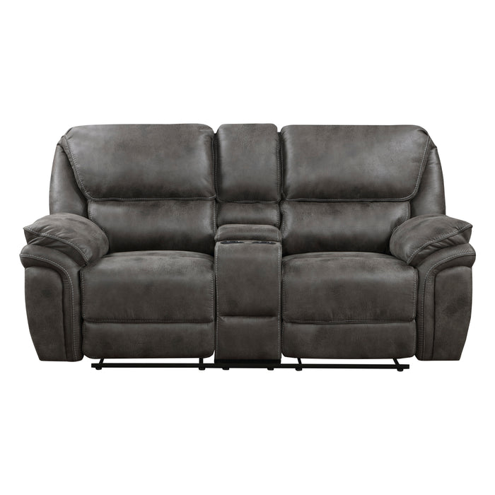 Proctor Double Reclining Loveseat with Center Console in Gray - 8517GRY-2 image