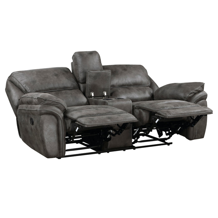 Proctor Double Reclining Loveseat with Center Console in Gray - 8517GRY-2