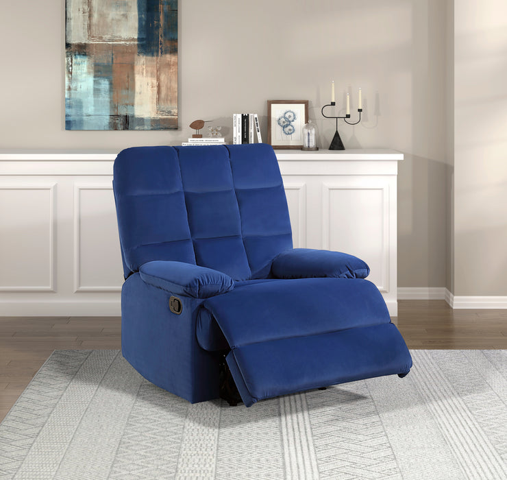 Colin Reclining Chair in Blue - 8525BU-1