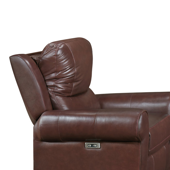 Mccall Power Reclining Chair with Power Headrest and Charging Ports in Brown - 8546BR-1PWH