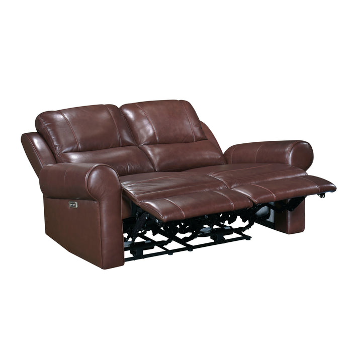 Mccall Power Double Reclining Loveseat with Power Headrests and Charging Ports in Brown - 8546BR-2PWH