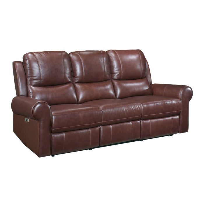 Mccall Power Double Reclining Sofa with Power Headrests and Charging Ports in Brown - 8546BR-3PWH