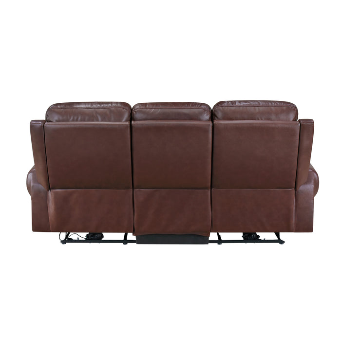 Mccall Power Double Reclining Sofa with Power Headrests and Charging Ports in Brown - 8546BR-3PWH