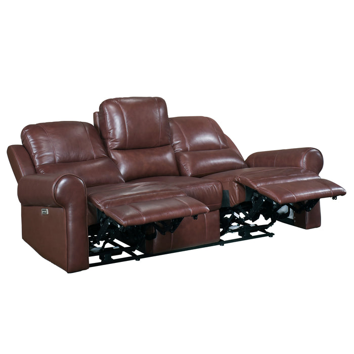 Mccall Power Double Reclining Sofa with Power Headrests and Charging Ports in Brown - 8546BR-3PWH