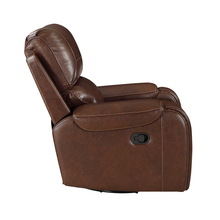 Newnan Swivel Glider Reclining Chair in Brown - 8549BRW-1