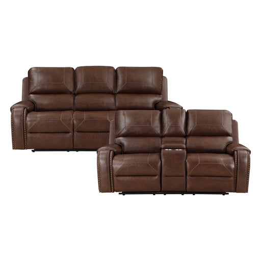 Newnan 2pc Set: Sofa, Love in Brown - 8549BRW*2 image