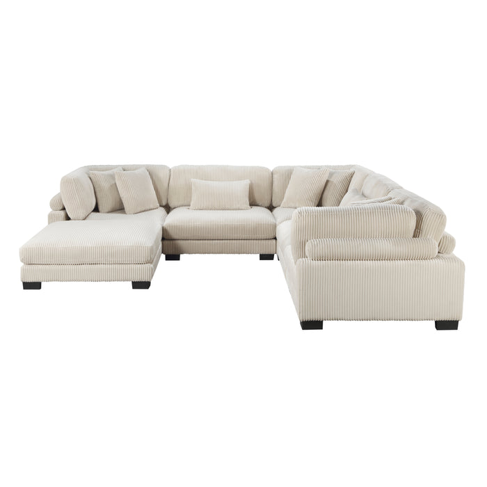 Traverse 6-Piece Modular Sectional with Ottoman in Beige - 8555BE*3CR2ACOT