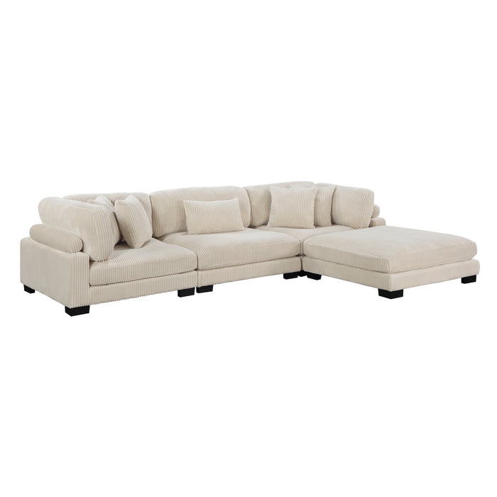 Traverse 4-Piece Modular Sectional with Ottoman in Beige - 8555BE*4OT image