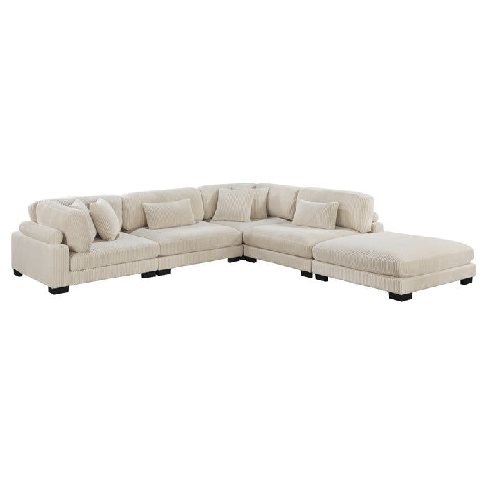 Traverse 5-Piece Modular Sectional with Ottoman in Beige - 8555BE*5OT image