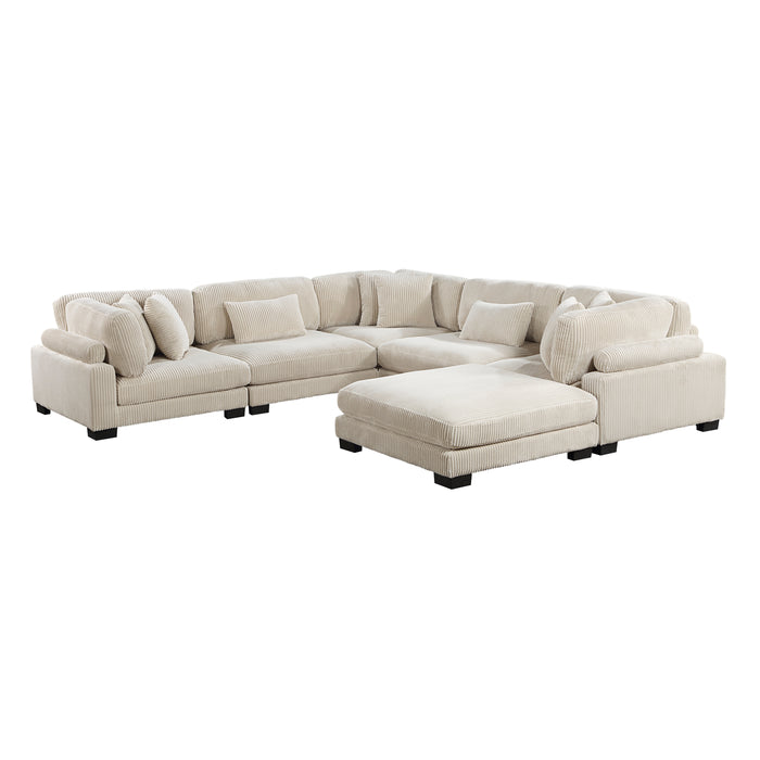 Traverse 6-Piece Modular Sectional with Ottoman in Beige - 8555BE*3CR2ACOT