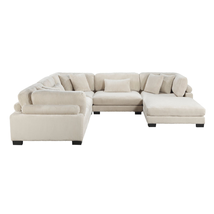 Traverse 6-Piece Modular Sectional with Ottoman in Beige - 8555BE*3CR2ACOT