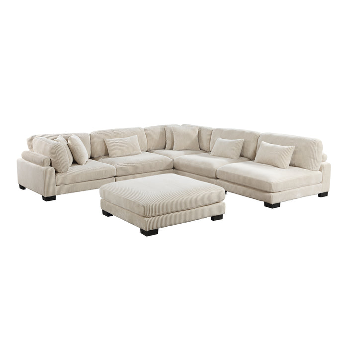 Traverse 6-Piece Modular Sectional with Ottoman in Beige - 8555BE*6OT image