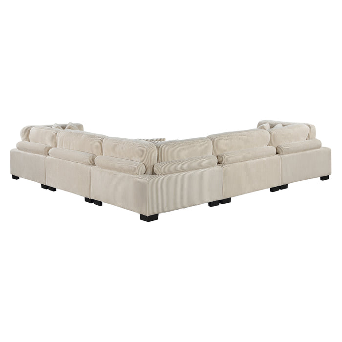 Traverse 5-Piece Modular Sectional in Beige - 8555BE*2AC3CR