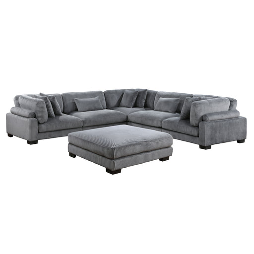 Traverse 6-Piece Modular Sectional with Ottoman in Gray - 8555GY*3CR2ACOT image