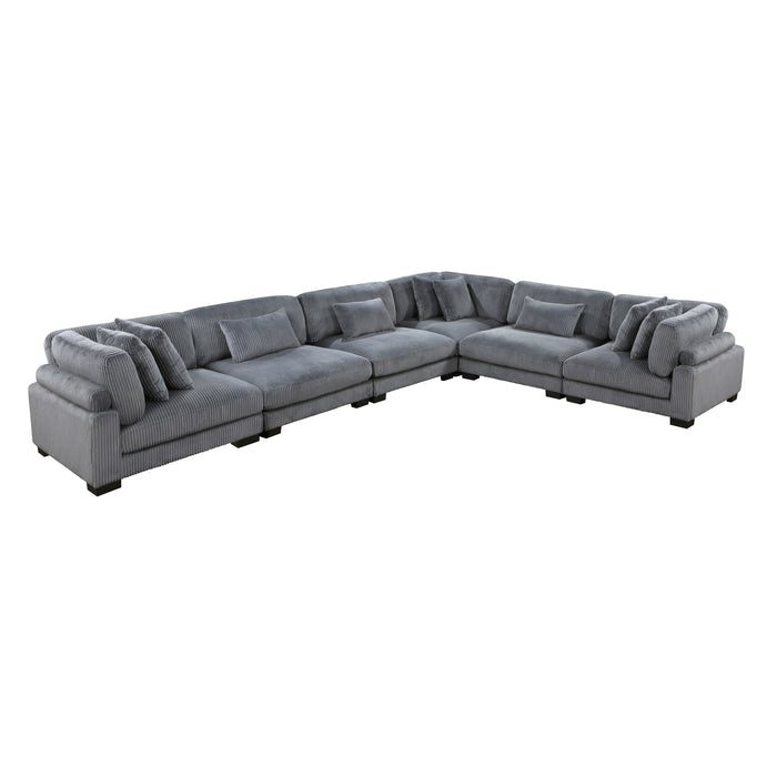 Traverse 6-Piece Modular Sectional in Gray - 8555GY*3CR3AC image