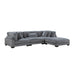 Traverse 4-Piece Modular Sectional with Ottoman in Gray - 8555GY*4OT image