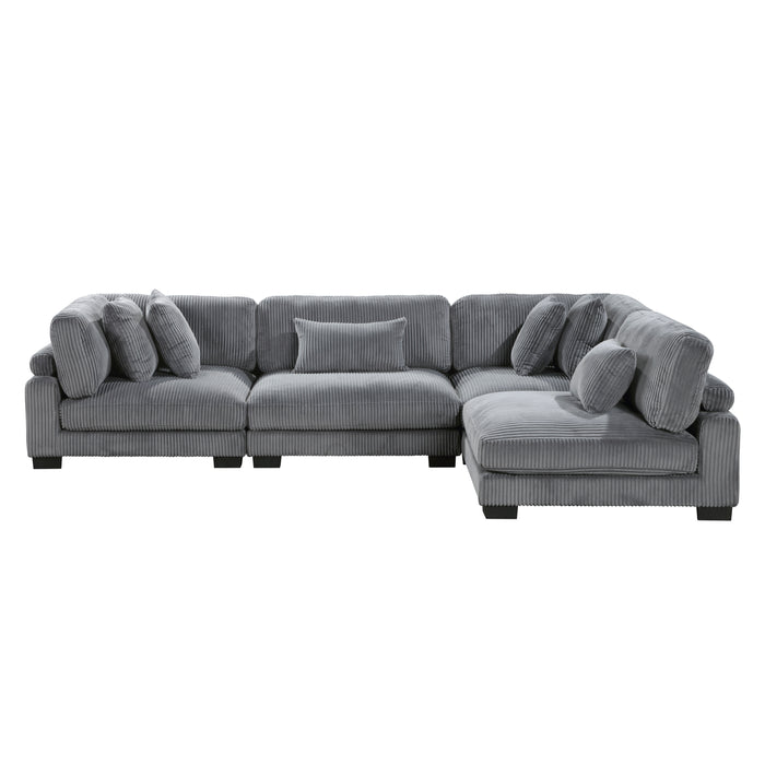 Traverse 4-Piece Modular Sectional in Gray - 8555GY*4SC